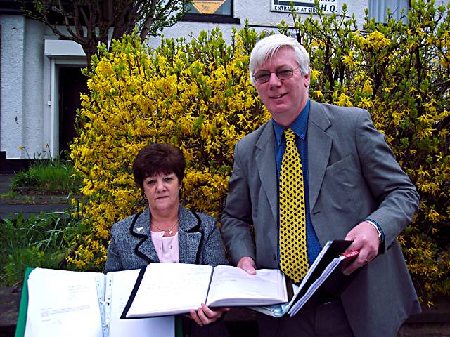 Councillor Jean Ashworth and Paul Rowen MP with Councillor Ashworth's letters of support