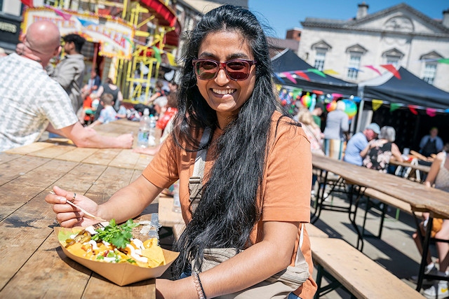 A visitor enjoying the fayre at Street Eat last year