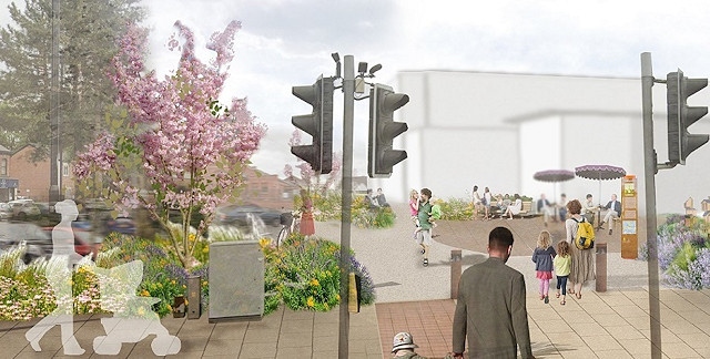 CGI of the transformed Heywood Civic Square