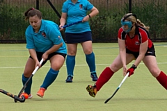 Katie Burrell (left) was named player of the match